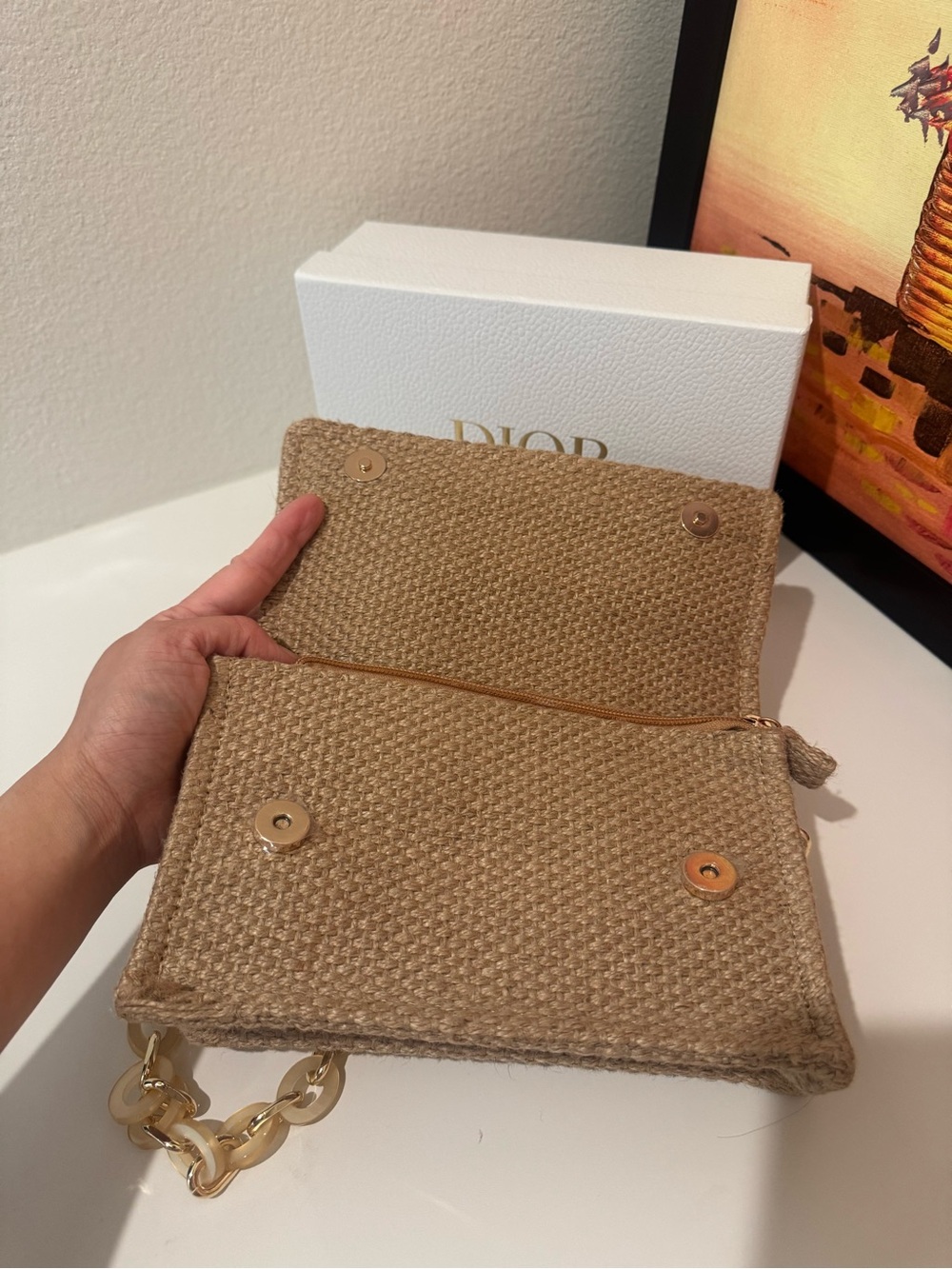 Dior Beauty Makeup Bag Woven D rings and chain Added - Picture 9 of 14
